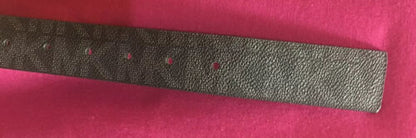 MICHAEL KORS BELT BLACK WITH PRINTED MK LOGO TRIPLE BELT LOOP WITH STUDS RARE!!