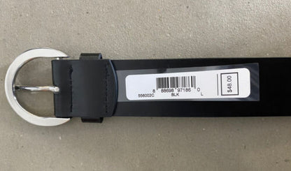 MICHAEL KORS BELT BLACK WITH SILVER EYELETS AND SILVER BUCKLE