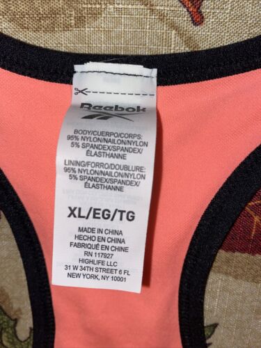 Reebok Seamless Bra Electric Coral  Medium Support Large MSRP $40 BEAUTIFUL!