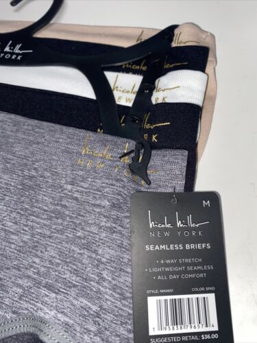 NICOLE MILLER~5 Pk~Seamless Designer Briefs~No Panty Lines~ UNIQUE & SEXY~MEDIUM
