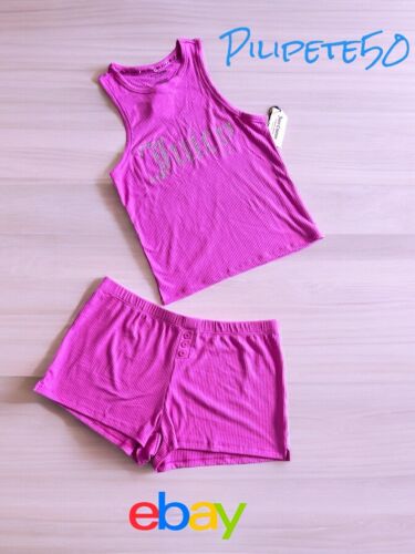 Juicy Couture Sleepwear 2pc Set JC959SP Size XL~ Pink With Rhinestones NWT~SEXY!