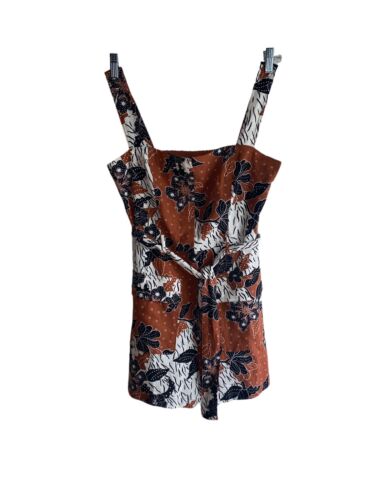 House of Harlow 1960 Linen Romper Shorts Jumper Sleeveless Boho Women 6 ~CLASSIC
