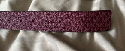 MICHAEL KORS BELT REVERSIBLE VIOLET MK LOGO TO LUGGAGE MK GOLD BUCKLE