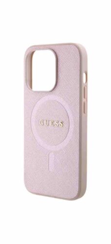 Guess iPhone 15 Pro Max MagSafe Case Cover Saffiano Collection Pink Signature