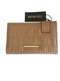 STEVE MADDEN Bifold WALLET, CLUTCH Camel STAMPED Gold Hardware NEW