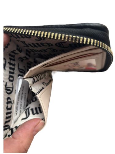JUICY COUTURE BLACK PLEATS PLEASE SMALL Z/A WALLET-GOLD LOGO & STUDS -UNIQUE!!