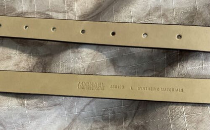 Michael Kors belts 2 For 1 Blue Floral And Cream Gold Buckles MK Logo "Skinny"