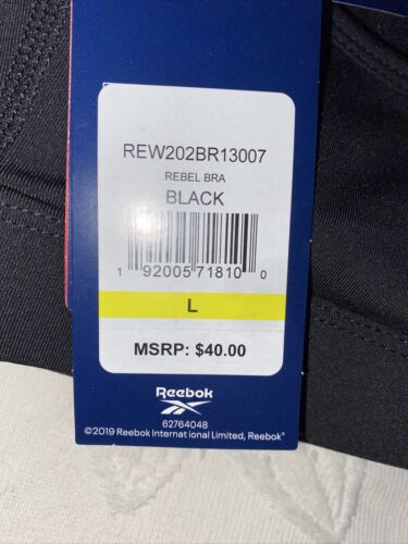 Reebok Rebel Sport Bra Racerback w/Pocket Medium Support Large MSRP$40 NEW