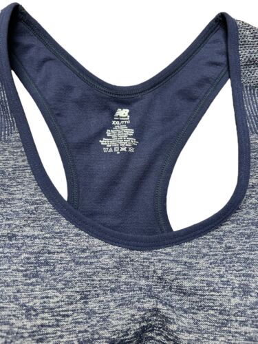 New Balance Medium Impact Sports Bra Style #112002 Blue/Silver Plus Size 2X~REAR