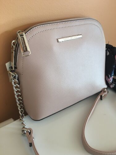 STEVE MADDEN HANDBAG BMAGGIE SCARF BLUSH CROSS BODY DOME SILVER TONE HARDWARE