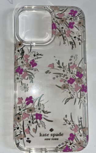Kate Spade Phone Case For iPhone 12&13 Pro Max Floral Metallic Rhinestone Beauty