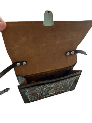 Patricia Nash LOCRI Convertible XBDY TOOLED TURQUOISE Leather P894133~UNIQUE!!