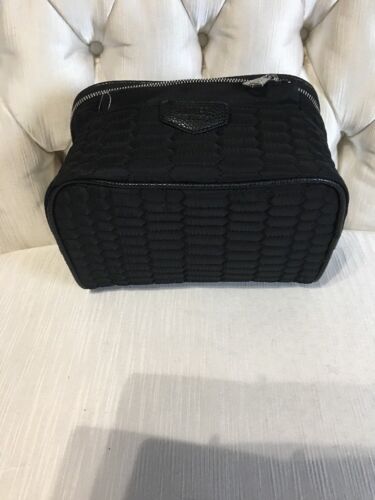 Aimee Kestenberg Adele Black Quilt 2 Piece Silver Zip. Cosmetic set T00135 NWT