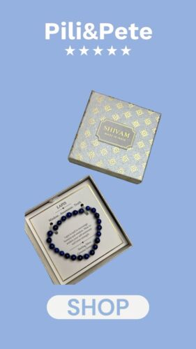 SHIVAM .925 STERLING SILVER & LAPIS GENUINE GEMSTONE BRACELET ~BEAUTIFUL 💝