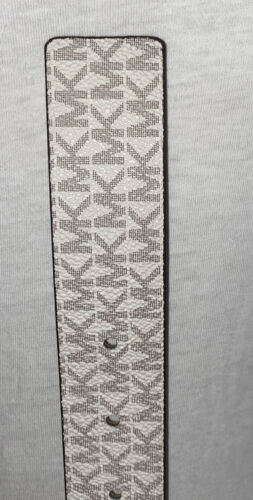 MICHAEL KORS BELT VANILLA MK LOGO WITH TRIPLE BELT LOOP WITH GOLD BUCKLE