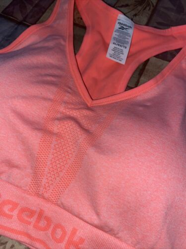 Reebok Tone Seamless Bra Electric Coral Heather Medium Support XLarge MSRP $40