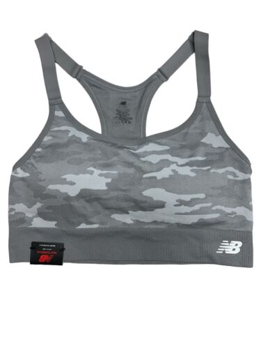 New Balance Medium Impact Sports Bra Style 116718 Smoky Quartz Camo Size XXL NEW