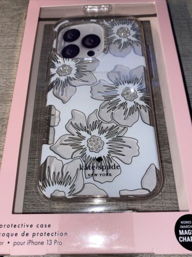 Kate Spade Phone  Case iPhone 13 Pro Floral & Rhinestones Beauty!!