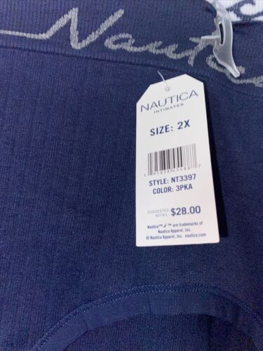 NAUTICA INTIMATES NT3397-3 PACK SUPER SOFT HIGH WAIST BRIEF PANTIES GREAT FIT-2X