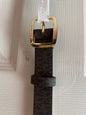 Michael Kors Belt Brown Mini Printed MK Logo Gold Buckle (Skinny) Size Medium