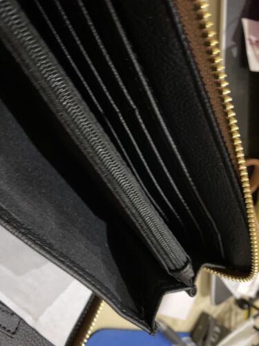 BETSEY JOHNSON Cognac ZIP AROUND CLUTCH WALLET WRISTLET BS800160 GOLD HEARTS NWT