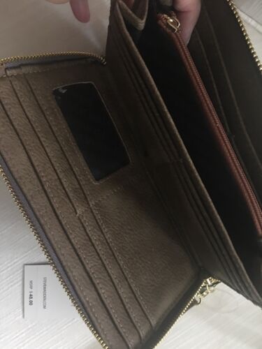 STEVE MADDEN WALLET WRISTLET SMOKE MULTI-COLOR CHEVRON WOVEN JAQUARD FABRIC