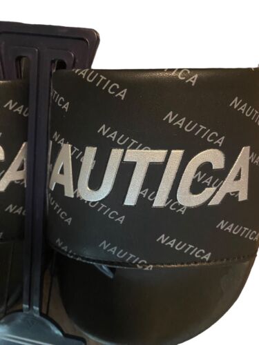 Nautica Womens Logo Embellished Black &Silver Logo Slide Sandal~Sze. 7~GREAT FIT