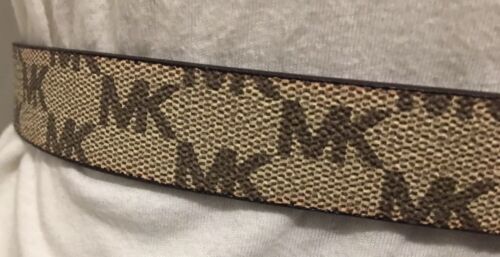 MICHAEL KORS BELT REVERSIBLE  GRAY/TAN W/LOGO BUCKLE SOMETHING REALLY DIFFERENT