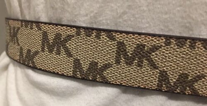 MICHAEL KORS BELT REVERSIBLE  GRAY/TAN W/LOGO BUCKLE SOMETHING REALLY DIFFERENT