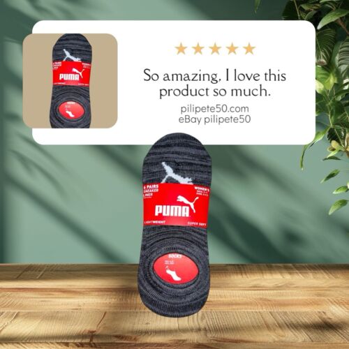 PUMA Women's No Show Sneaker Socks 6-Pairs Size 5-9.5 Lightweight Super Soft