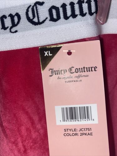 JUICY COUTURE Sleepwear, 2 Pair Velour Shorts, Size L~ Style JC1751~REAR FIND!