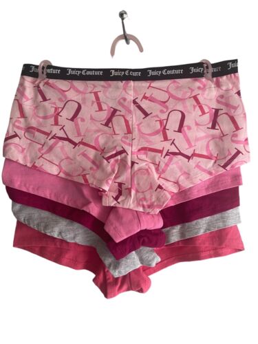 Juicy Couture~Women Boyshort Underwear Panties Cotton Blend 5-Pair JC7530~WOW~M