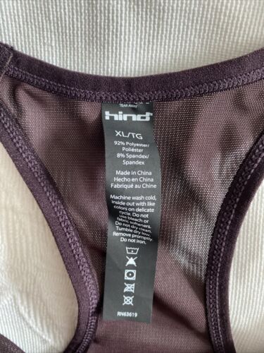 Hind Women's Racerback Sports Bra Size XL Marrón Athletic Workout Fitness