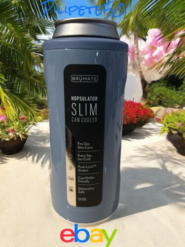 BRUMATE HOPSULATOR SLIM CAN COOLER 12oz. DENIM BLUE-NEW! Tumbler 12oz~COOL!