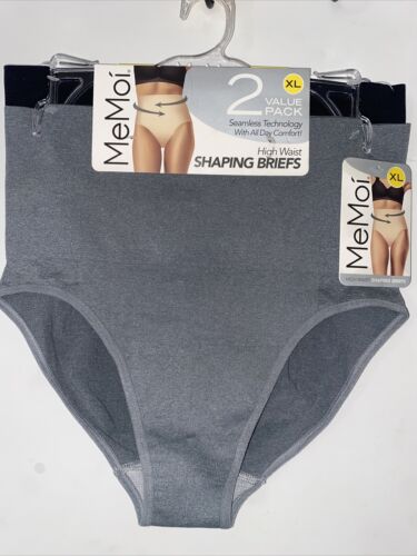 MeMoi Women’s 2 Pack Seamless Technology High Waist Shaping Briefs NEW~GREAT FIT