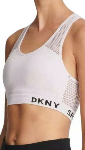 DKNY Sport Mesh-Back Medium-Impact Sports Bra Style DP8T5945 Size Large MSRP $39
