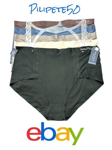NAUTICA INTIMATES NT3750 PANTIES-5PCK SUPER SOFT HIGH WAIST BRIEF GREAT FIT-L