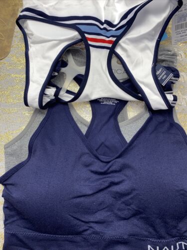 NÁUTICA 3 PACK INTIMATES LOUNGE COMFORT BRAS SIZE XL RETAIL $58 BEAUTIFUL NEW