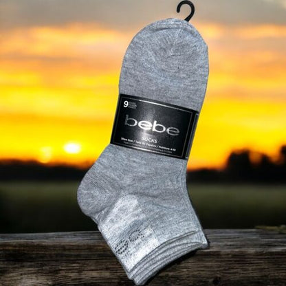 bebe Logo ~ Low Cut Socks~Multicolor (9Pairs) size(4-10)~GREAT FIT!!!