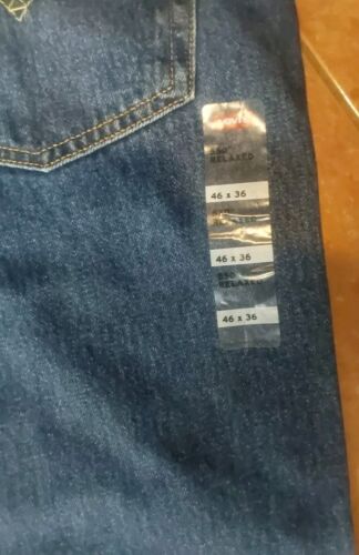 LEVI'S 550 RELAXED STRAIGHT FIT STRETCH JEANS 46" x 36" DARK BLUE LEVI'S !!