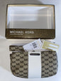 Michael Kors Women’s Belt  Fanny Pack MK Signature Logo BROWN/BEIGE/WHITE- S/M