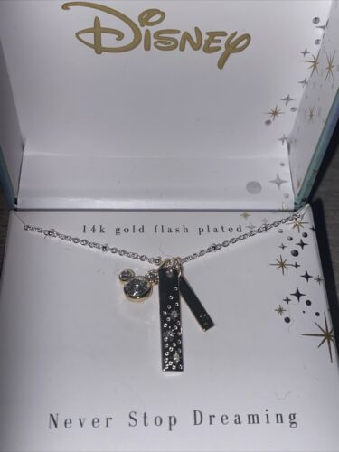Disney LARocks Mickey Mouse “Never Stop Dreaming” 14k Gold Flash Plated Necklace