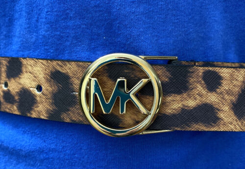 MICHAEL KORS BELT LEOPARD PATTERN GOLD MK LOGO BUCKLE "SO NICE"!!!