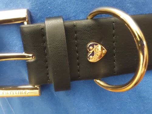 JUICY COUTURE BELT BLACK WITH GOLD BUCKLE AND GOLD LOOP AND JUICY CHARM SWEET!!!