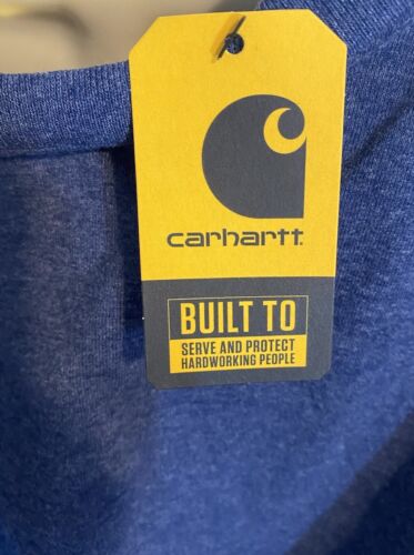 Carhartt Men's Loose Fit Heavyweight Short-Sleeve Pocket Henley T-Shirt XL Blue