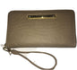 Betsey Johnson Zip Around Wallet/Wristlet Raised Hearts Stone Color NWT