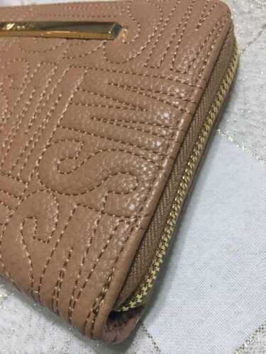 STEVE MADDEN WALLET WRISTLET CAMEL STICHED LOGO (LARGE LETTERS) "SO DIFFERENT"!!