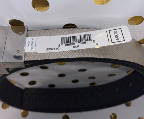 MICHAEL KORS BELT REVERSIBLE BLACK WITH LOGO/METALLIC SILVER WITH SILVER BUCKLE