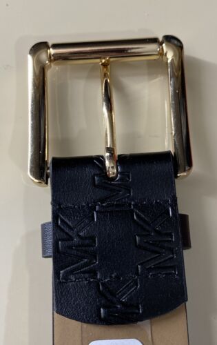 MICHAEL KORS BELT BLACK GENUINE LEATHER STAMPED LOGO GOLD BUCKLE BEAUTIFUL!!