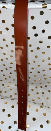 MICHAEL KORS BELT BURNT ORANGE GLOSS LEATHER GOLD LOGO BUCKLE KORS STYLE!!!